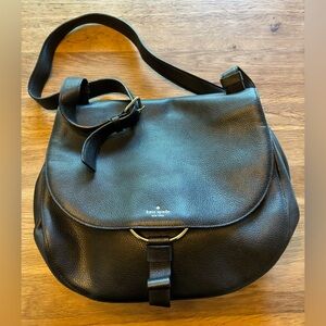 Kate Spade Black Leather Flap Bag- Like New